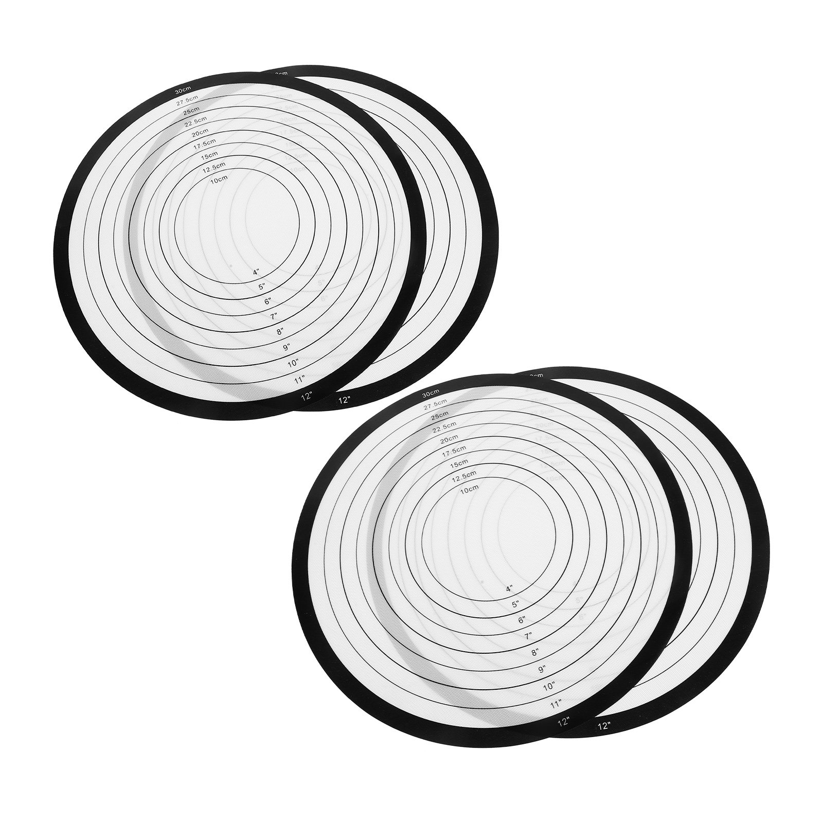 Heat Mat Silicone - 4Pcs Round Silicone Baking Mats Heat