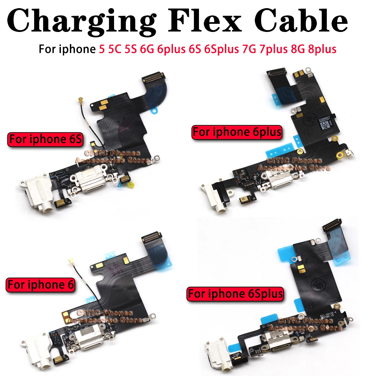 Charging Port Flex - 5pcs For iPhone 6 6S 7