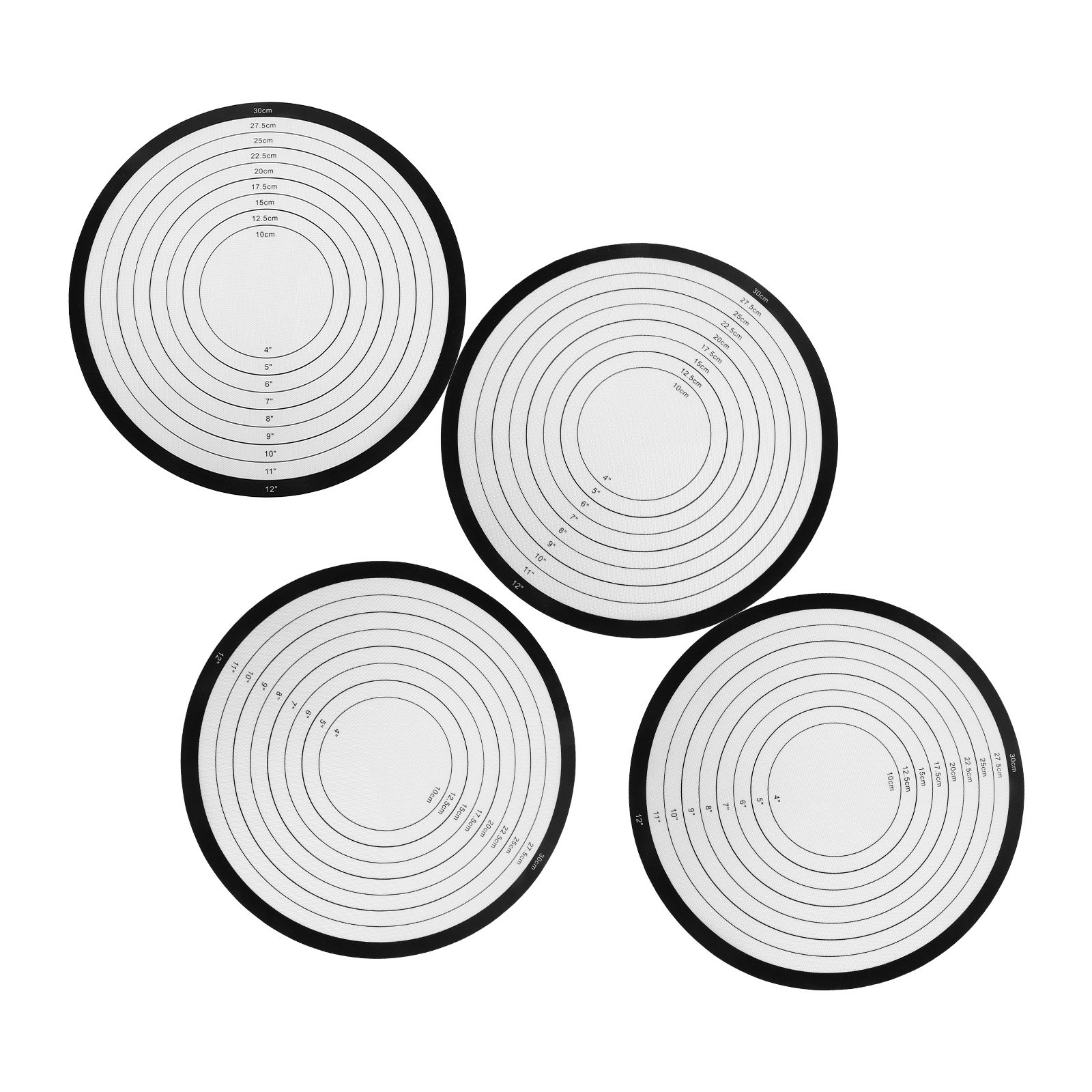 4Pcs Round Silicone Baking Mat - Heat Mat Silicone 评论和价格