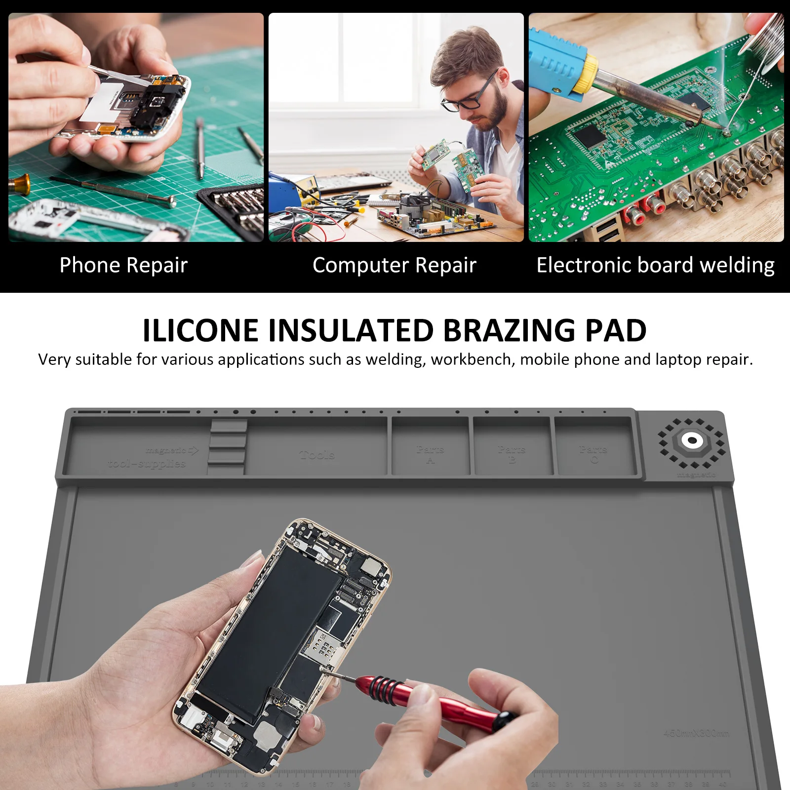 Soldering Station Mat Silicone - Electronics Repair Workstation 评论和价格